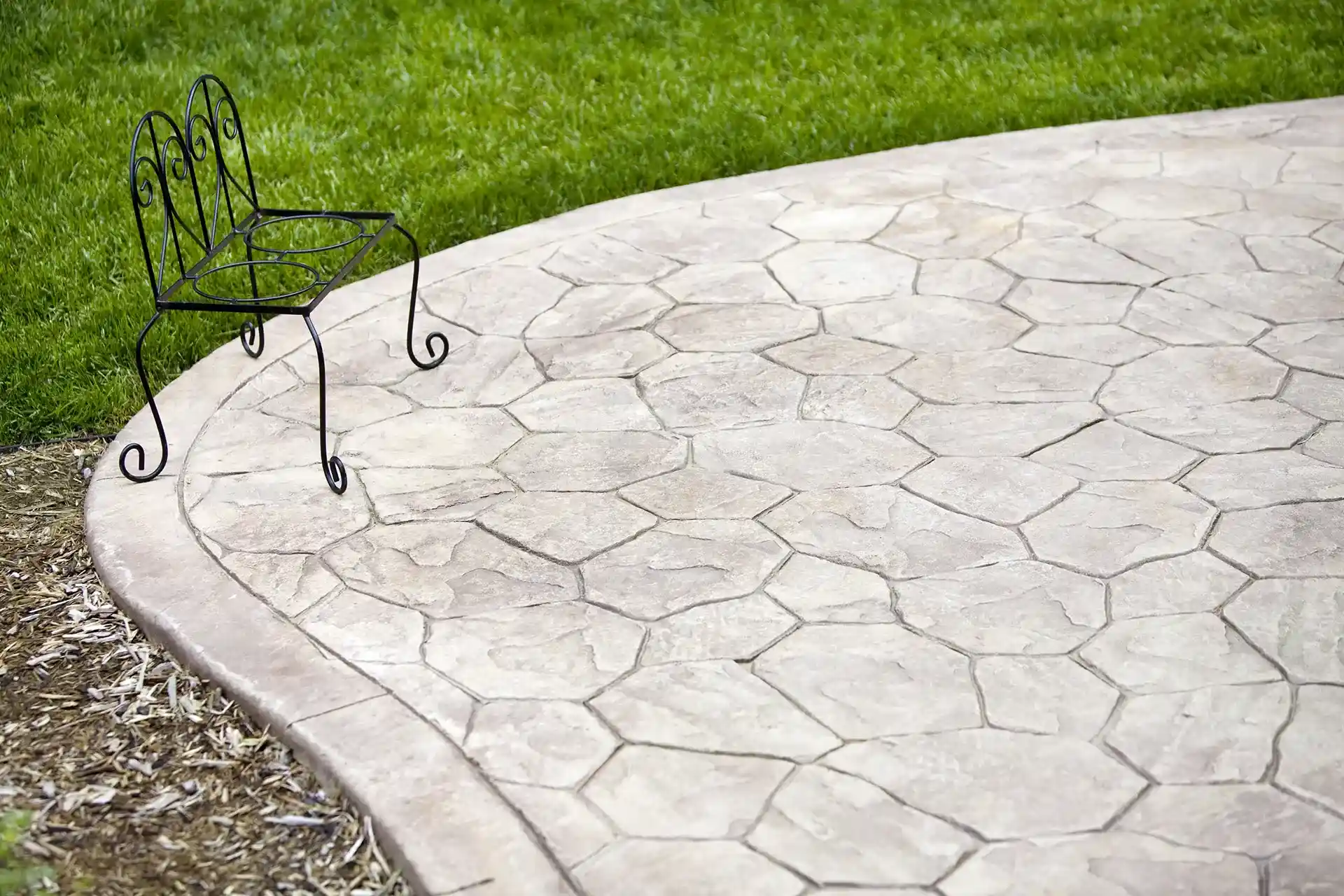 patterned concrete patio
